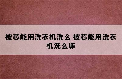 被芯能用洗衣机洗么 被芯能用洗衣机洗么嘛